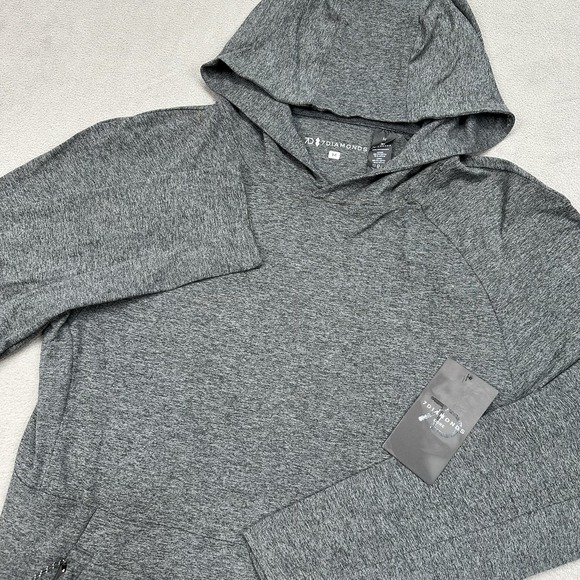 7 Diamonds Core Performance Hoodie Mens M Gray Charcoal Sweatshirt 4 Way Stretch - Picture 1 of 10
